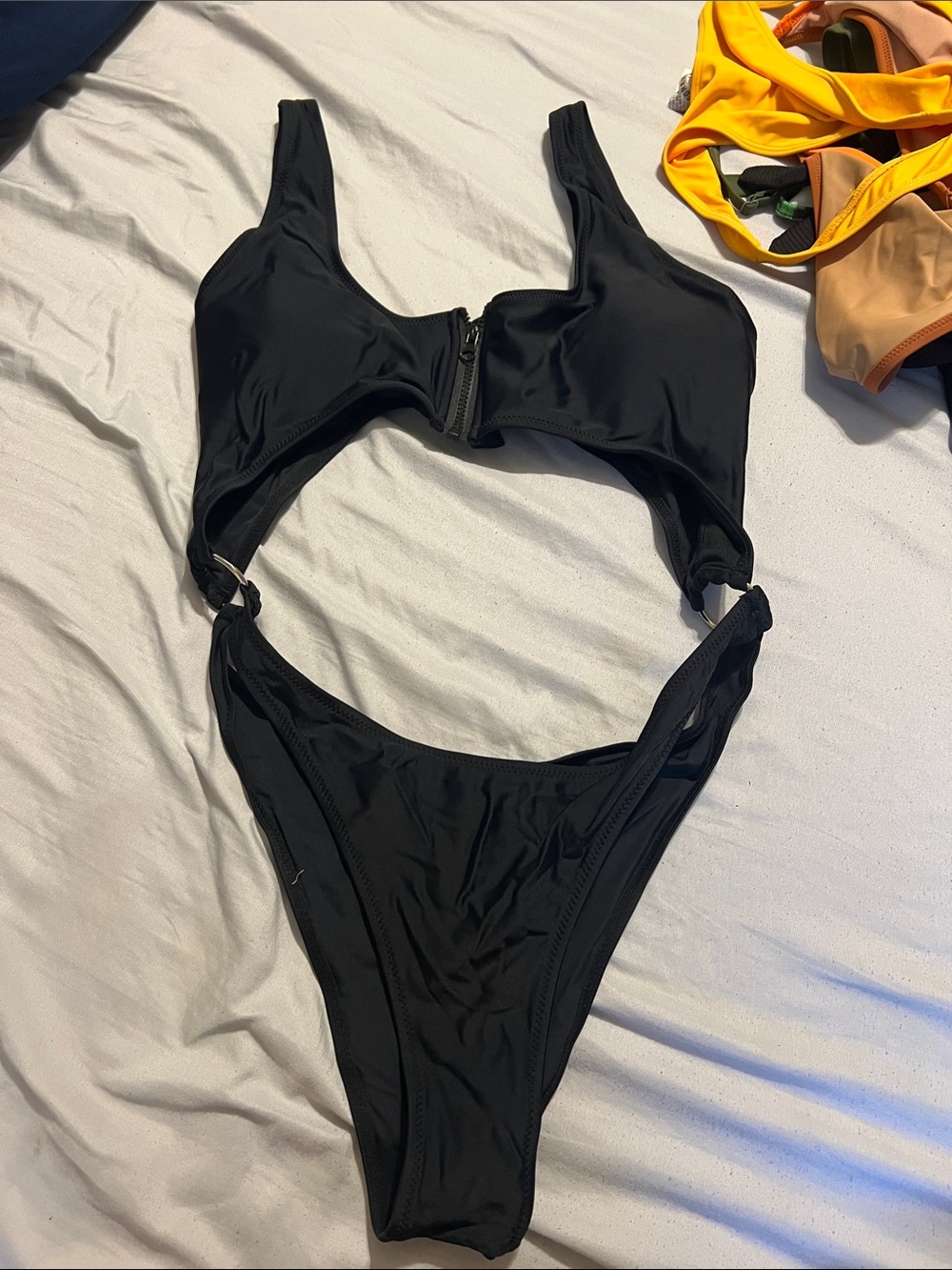 SHEIN Black Cutout One-Piece Swimsuit